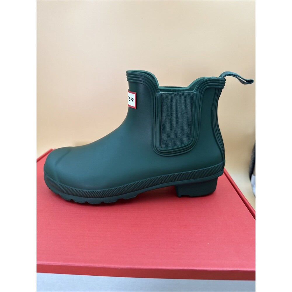 Hunter Original Chelsea Women's Waterproof Ankle Rain Boots, Green Size 6 - Picture 9 of 16